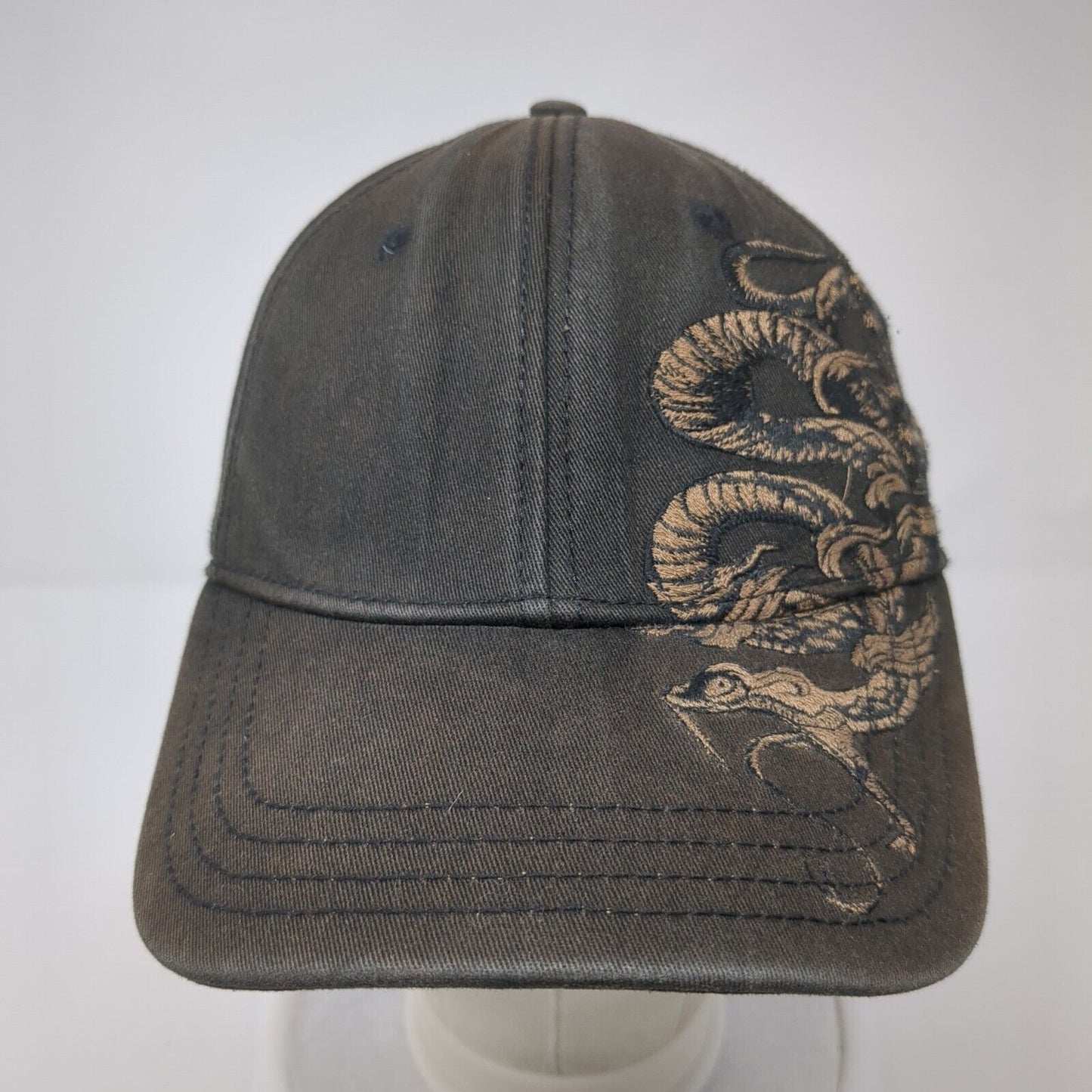Snake Tattoo Fitted Hat Black One Size Embroidered Miami Ink 6 Panel