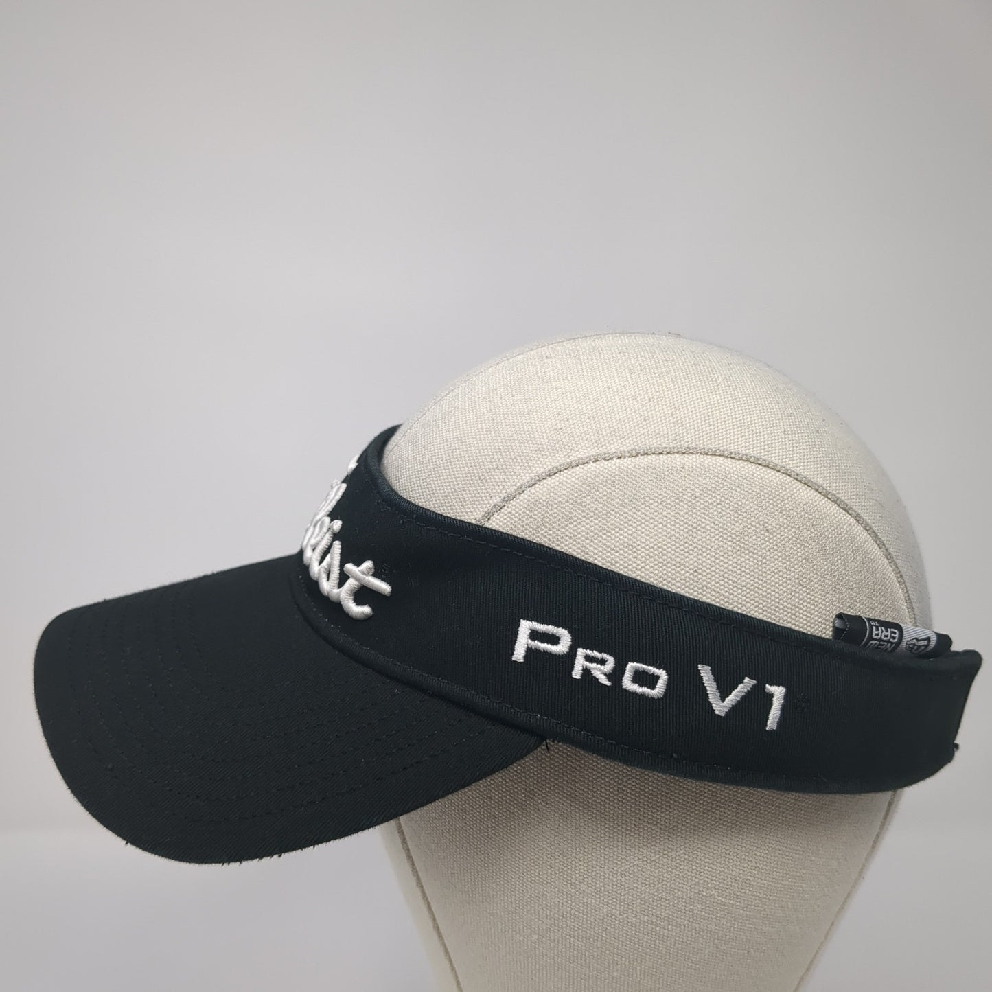 Titleist Pro V1 Strapback Visor Hat Black One Size Adjustable New Era