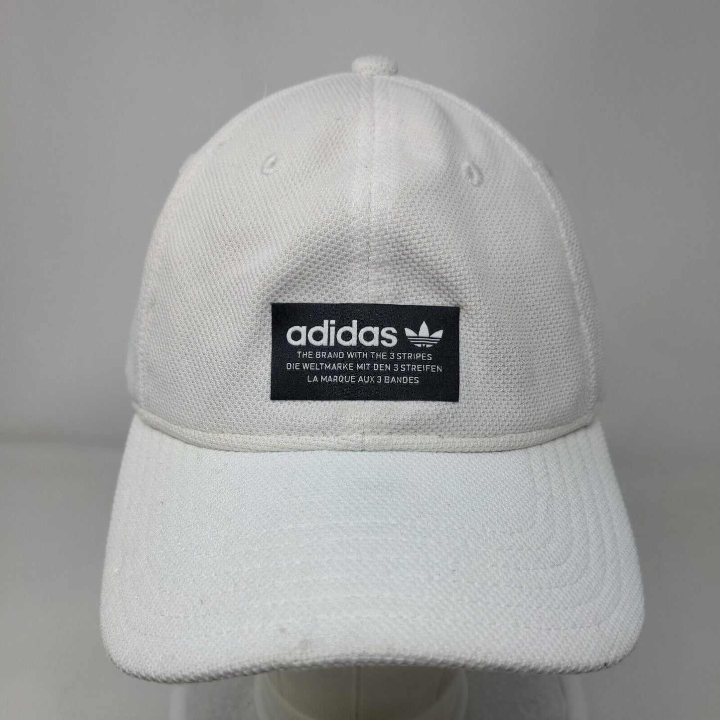 Adidas Patch Strapback Hat White OSFM Adjustable 6 Panel Vent Holes