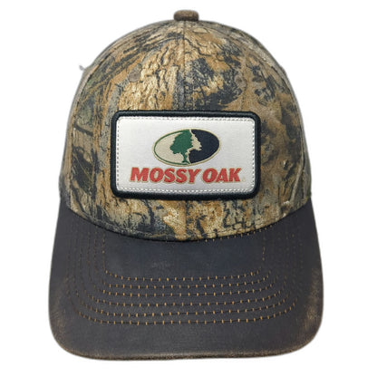 Mossy Oak Snapback Brown Camo Hat One Size Patch Logo Distressed Hunting Fishing