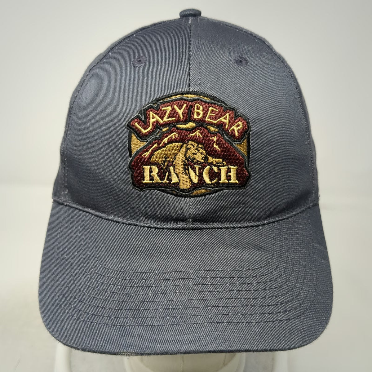 HTT Lazy Bear Ranch Baseball Cap Gray One Size Embroidered Patch Strapback Hat