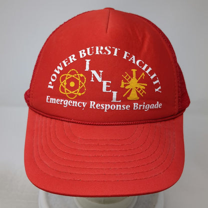Trucker Hat Red One Size Power Burst Facility INEL Emergency Response Brigade