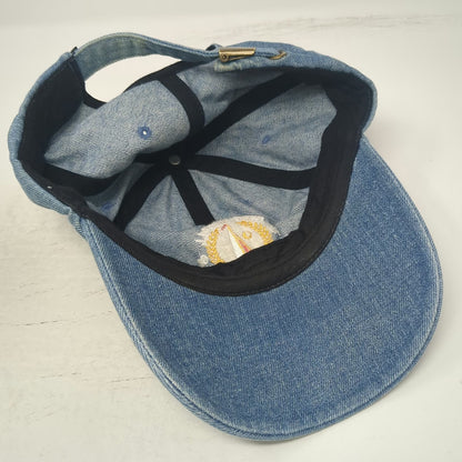 Vans Baseball Cap Blue One Size Denim Off The Wall Sailboat Logo Slideback Hat