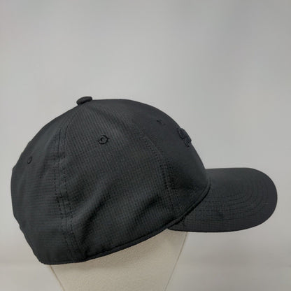 PUMA Fitted Hat Black L/XL Lightweight Embroidered Vented Holes 6 Panel
