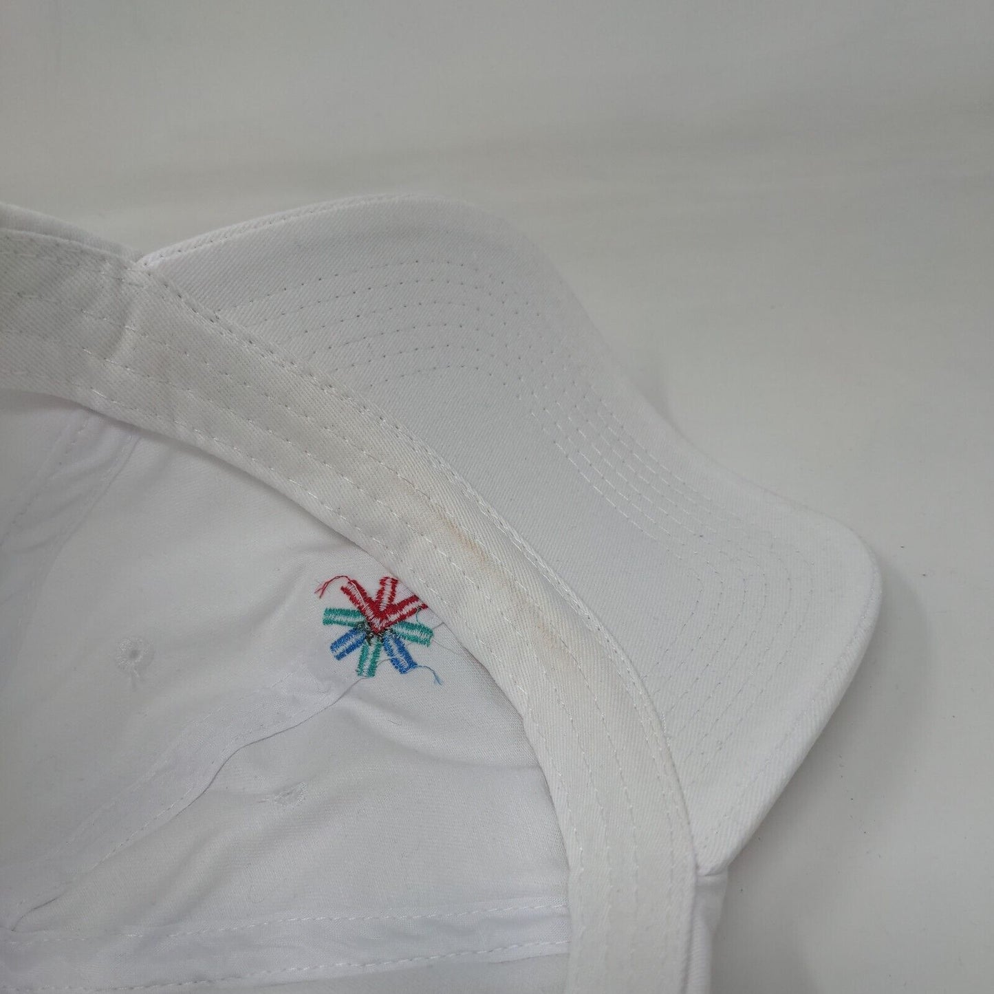 Apollo USA Slideback Hat White One Size Adjustable Embroidered Vented Holes