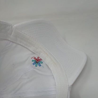 Apollo USA Slideback Hat White One Size Adjustable Embroidered Vented Holes