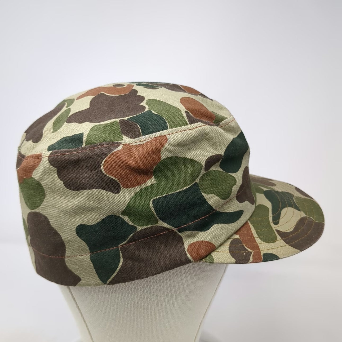 Army Cap Green Camo Vintage Duck Hunter Pattern Hat Flat Top Fitted Hunting
