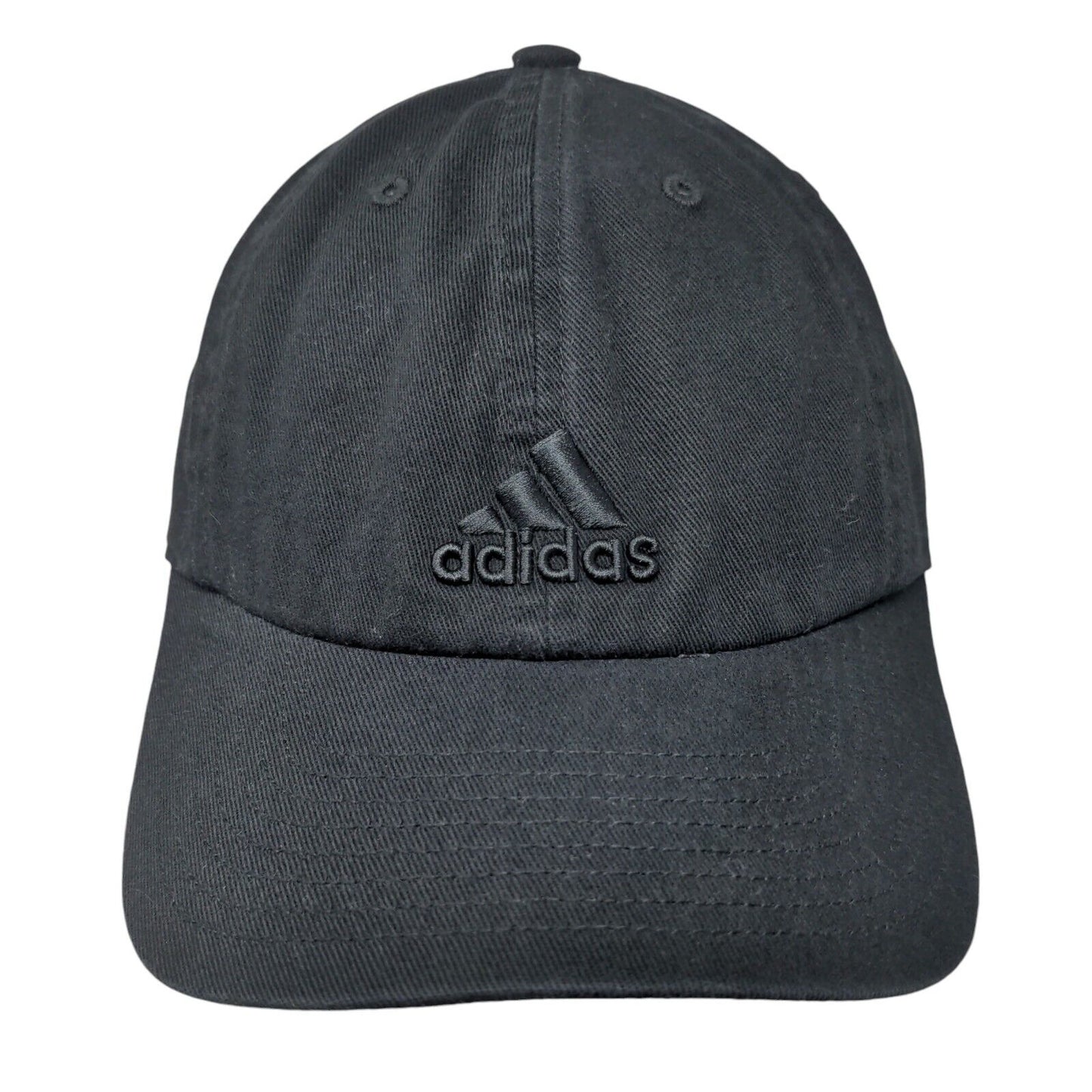 Adidas Slideback Hat Black One Size Adjustable Embroidered Aeroready Cotton