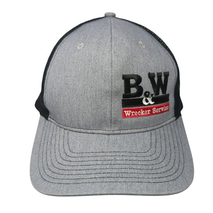 B&W Wrecker Service Snapback Trucker Hat Gray One Size Adjustable Port Authority