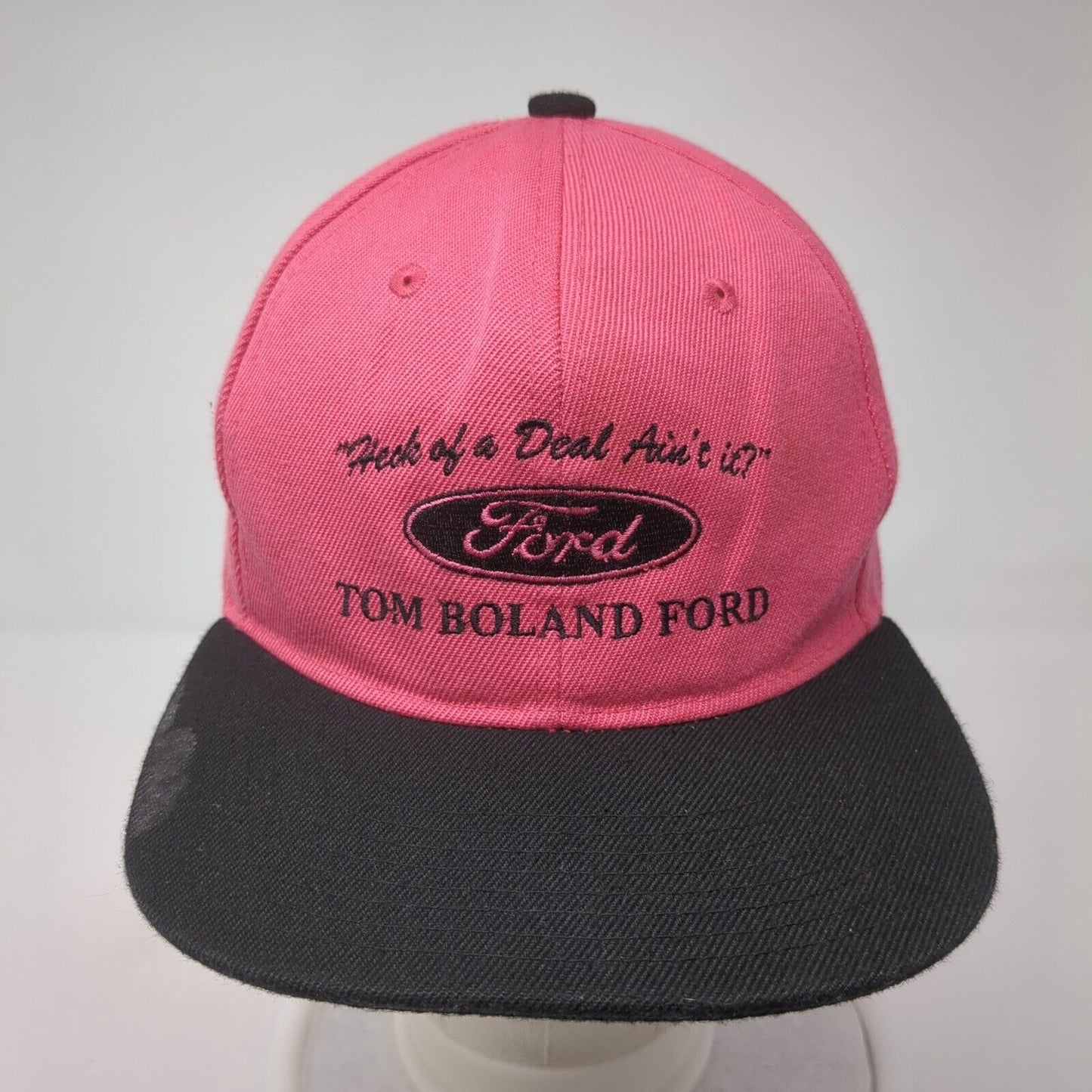 Tom Boland Ford Hannibal MO Snapback Hat Pink One Size Colorblock