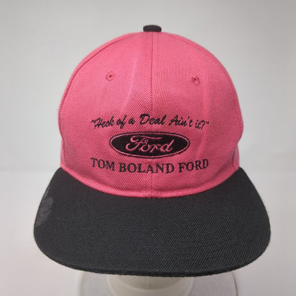 Tom Boland Ford Hannibal MO Snapback Hat Pink One Size Colorblock