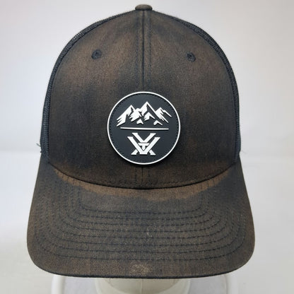 Vortex Trucker Hat Black One Size Mesh Back Mountain Patch Snapback Outdoors