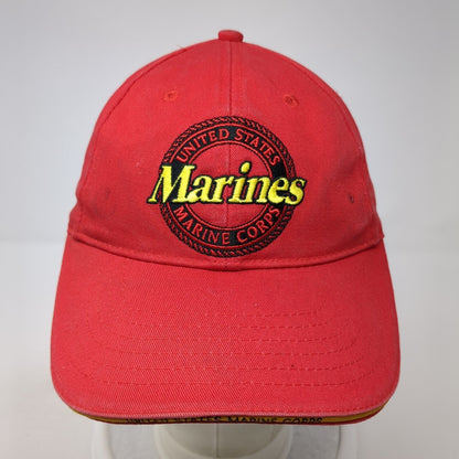 United States Marines Corp Strapback Baseball Cap Red OS Adjustable 6 Panel