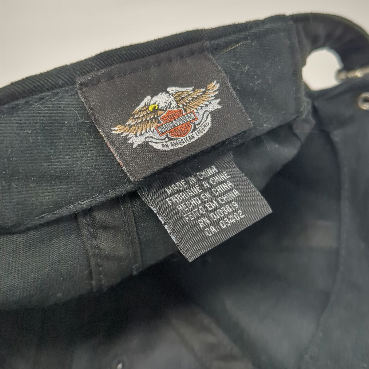 Harley-Davidson Baseball Cap Black One Size Silver Studded Hat Adjustable Script