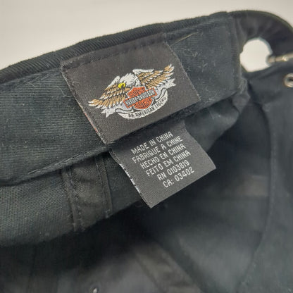 Harley-Davidson Baseball Cap Black One Size Silver Studded Hat Adjustable Script