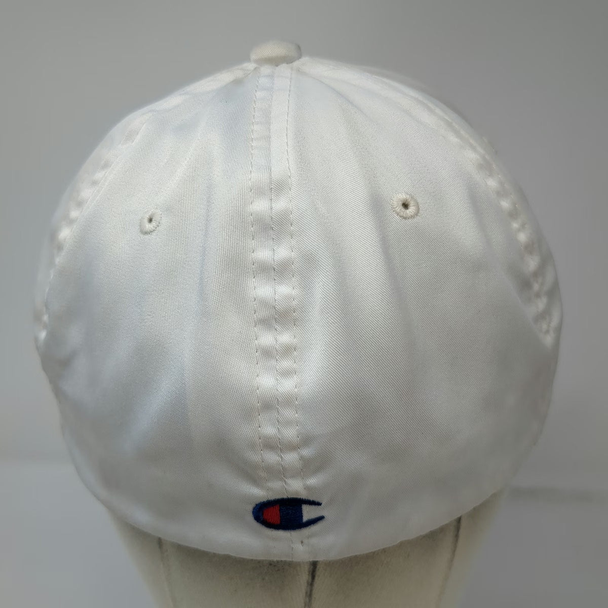 Champion Baseball Cap White XL Fitted Flexfit Embroidered Script Logo Hat