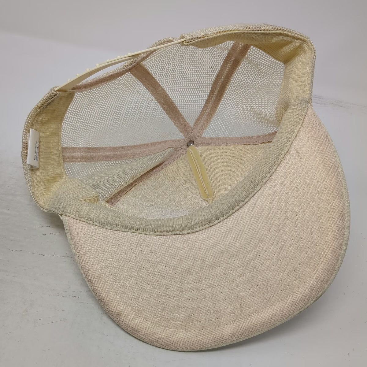 Otto Trucker Hat Beige One Size CART Community Rural Transportation Rope Brim