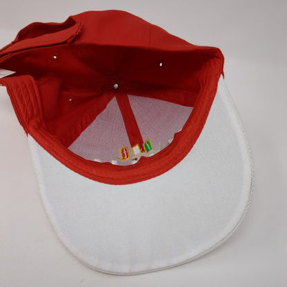 Italia Strapback Hat Red One Size Adjustable Embroidered Patriotic 6 Panel