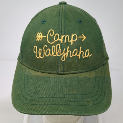 Wally's Camp Wallyhaha Hat Green One Size Baseball Cap Slideback Cotton Graphic