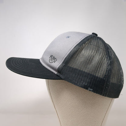 Port Authority Snapback Trucker Hat Gray One Size Adjustable Mesh Back Cotton