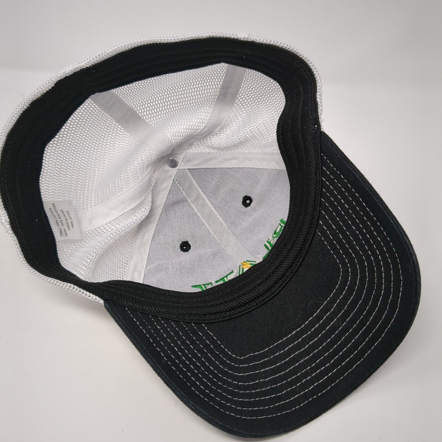 Platt Fitted Mesh Back Trucker Hat Black One Size Embroidered Colorblock