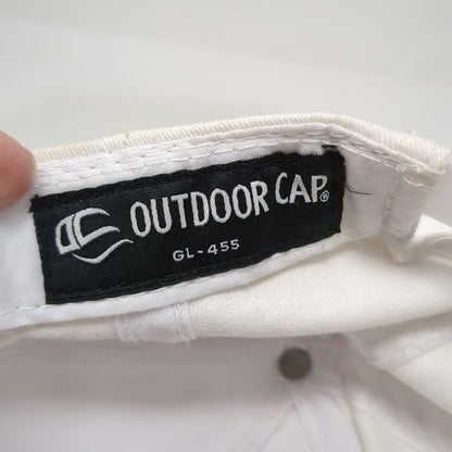 Outdoor Cap 5 Panel White One Size Snapback Hat Orange Logo Point32Health Corp