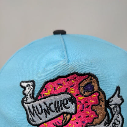 Munchie Madness Snapback Hat Blue One Size Embroidered Colorblock