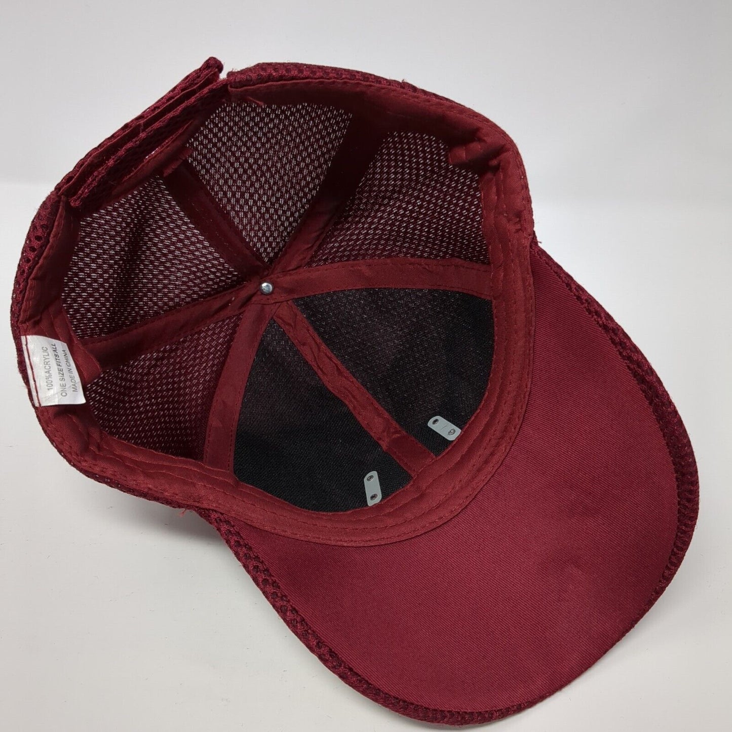 USA Strapback Hat Red One Size Adjustable Embroidered Patriotic 6 Panel