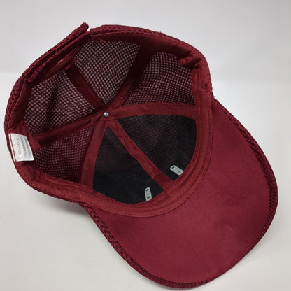 USA Strapback Hat Red One Size Adjustable Embroidered Patriotic 6 Panel