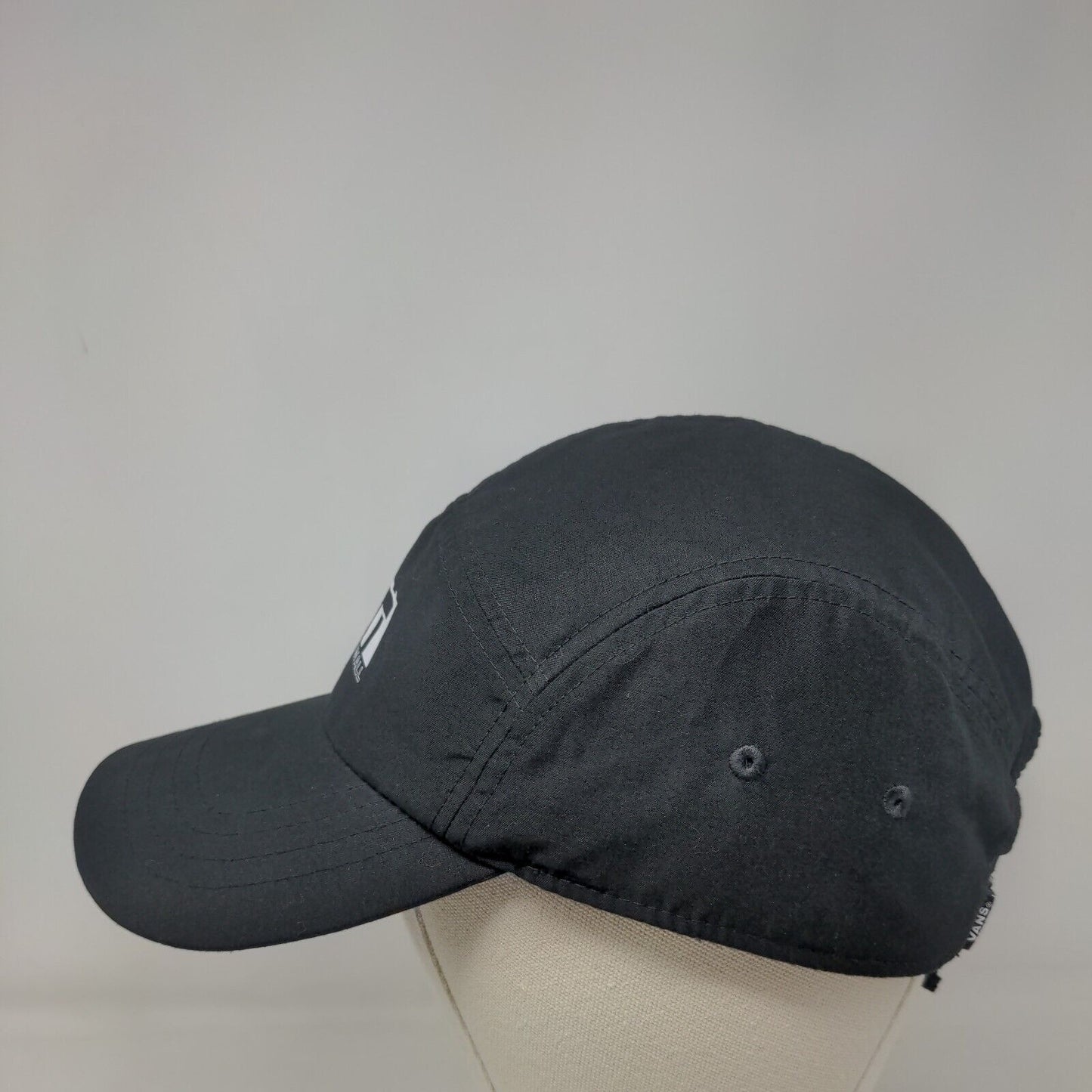VANS Off The Wall Strapback 5 Panel Cap Black One Size Adjustable Vented Holes