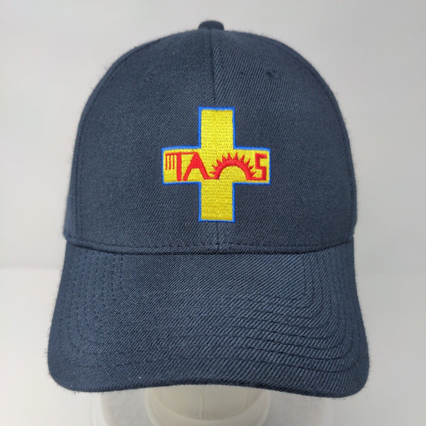 Cross Fitted Hat Blue L/XL Embroidered Otto Flexible Fit Solid 6 Panel