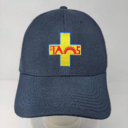 Cross Fitted Hat Blue L/XL Embroidered Otto Flexible Fit Solid 6 Panel