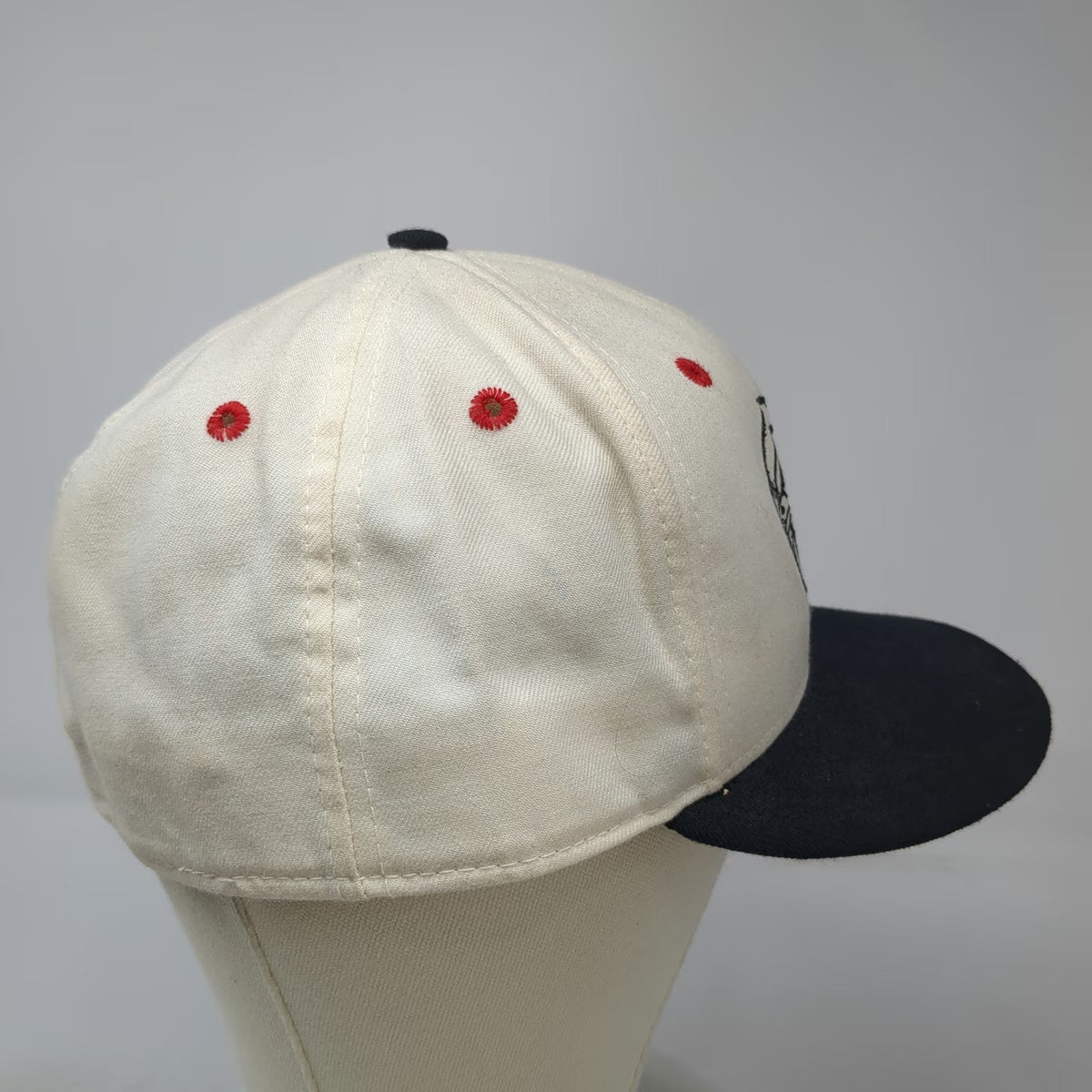 Boise Hawks Minor League New Era Cap Beige Black Red 7 3/8 Wool Made in USA 5950