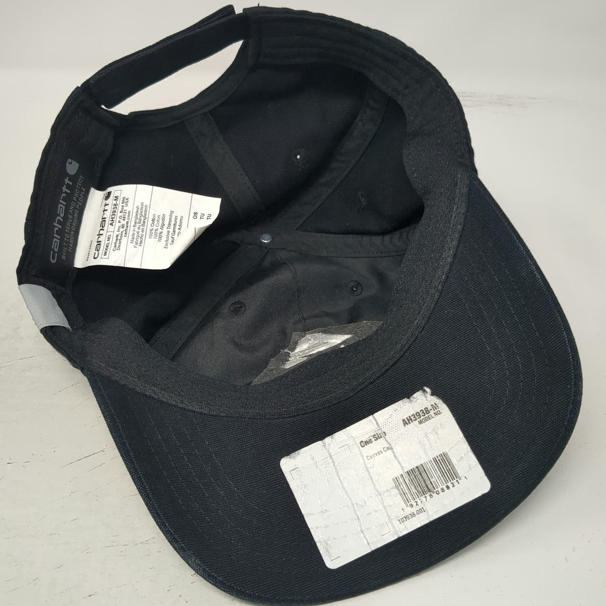 Carhartt Baseball Cap Black One Size Amalgamated Sugar Strapback Cotton Work Hat