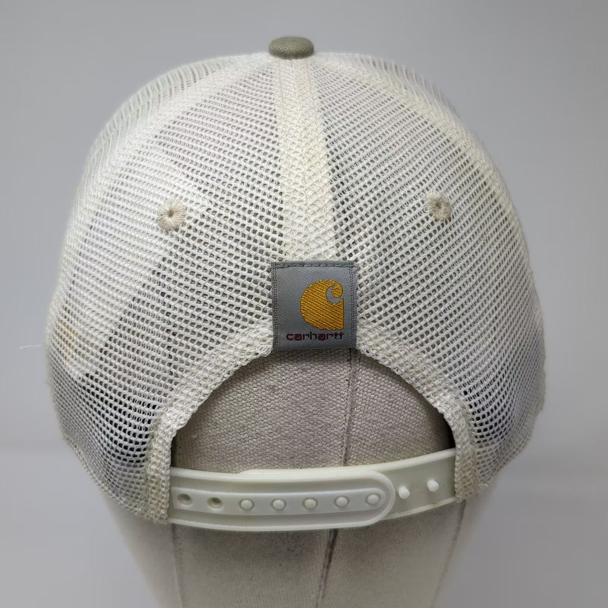 Carhartt Gray Trucker Hat One Size Bass Fish Fishing Mesh Snapback Adjustable