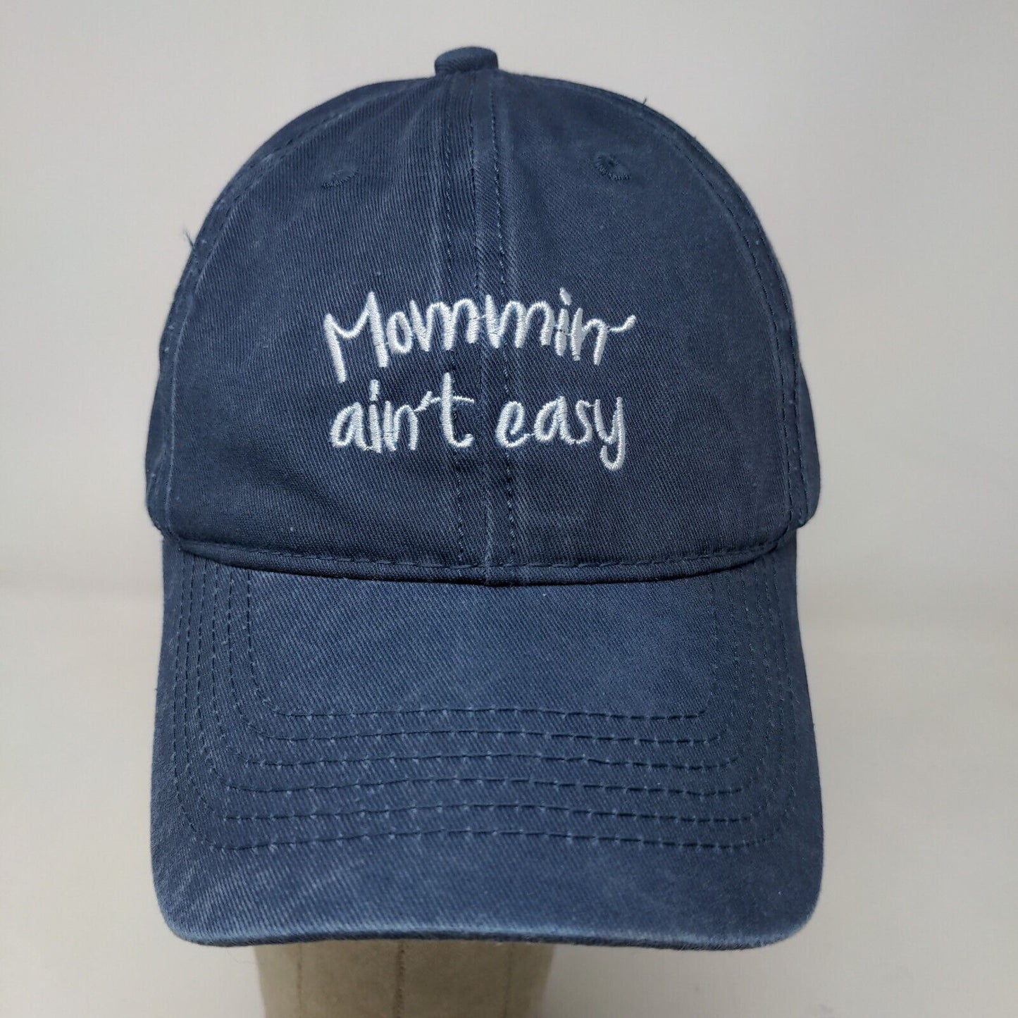 Altar'd State Women's Slideback Hat Blue Embroidered Mommin' Aint Easy Logo