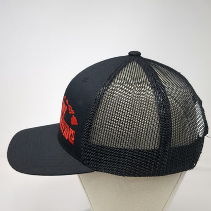 815 Kamel Trucker Hat Black Red One Size Mo Bettahs Hawaiian Food Mesh Back Hat