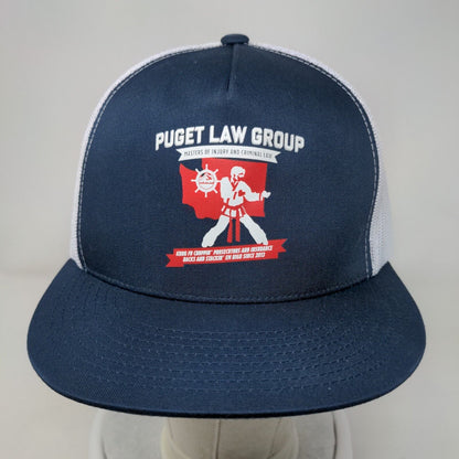 Puget Law Group Snapback Mesh Back Trucker Hat Blue One Size Colorblock