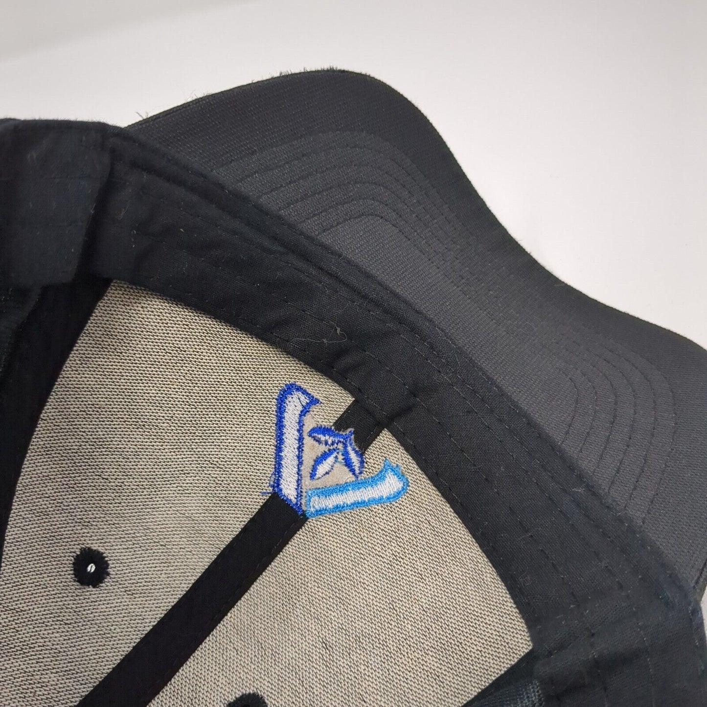 Image Solutions Strapback Hat Black One Size Embroidered Logo 6 Panel