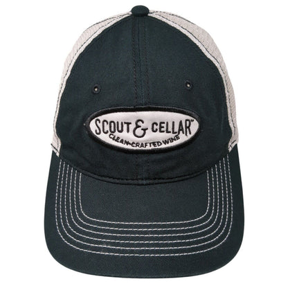 Scout & Cellar Strapback Trucker Hat Black One Size Mesh Back District