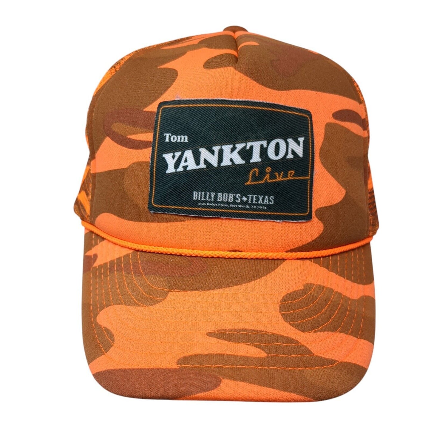 Tom Yankton Live Snapback Mesh Back Rope Trucker Hat Camo One Size Cobra