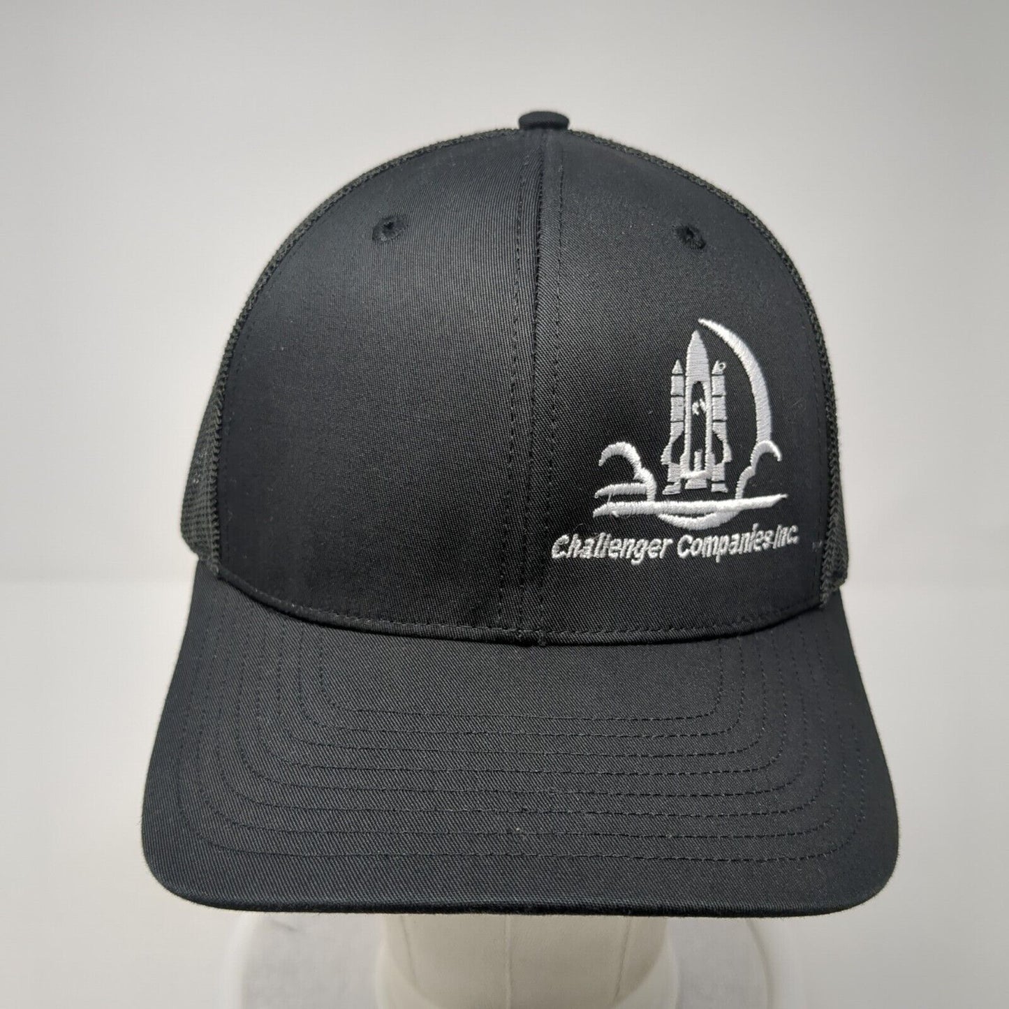 Challenger Companies, Inc. Snapback Trucker Hat Black One Size Mesh Back