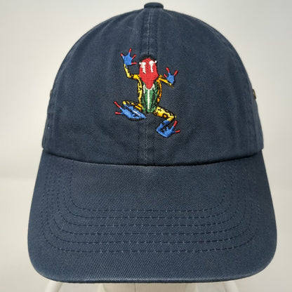 Sportsman Baseball Cap Blue One Size Embroidered Frog Cotton Slideback Hat
