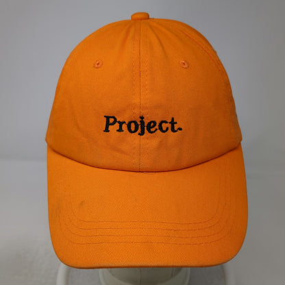 Orange Black Baseball Cap One Size Project 90s Embroidered Slideback Cotton Hat