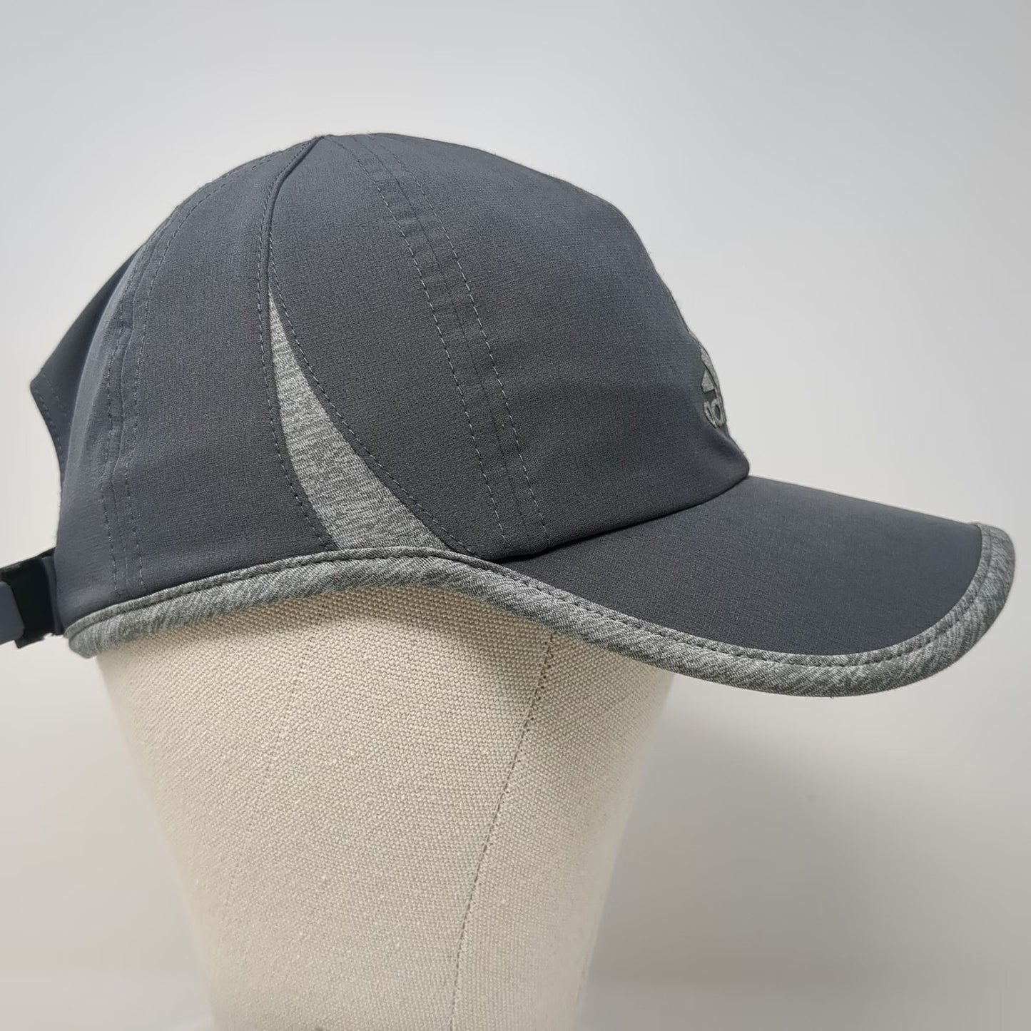 Adidas Baseball Cap Gray One Size Climalite Performance Curved Brim Sport Hat
