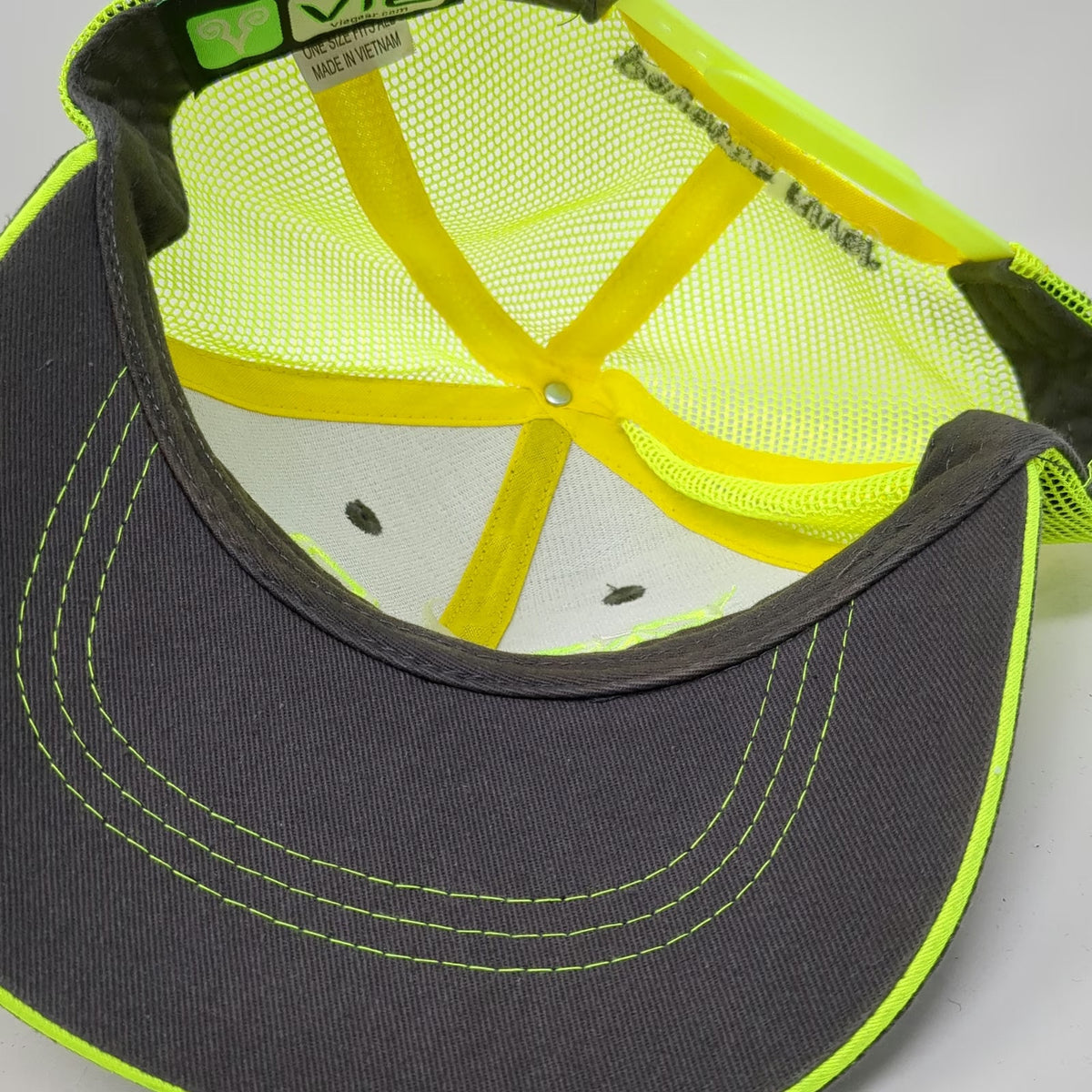 Vie Trucker Hat Gray Green One Size Idaho Payette River Raft Kayak Embroidery