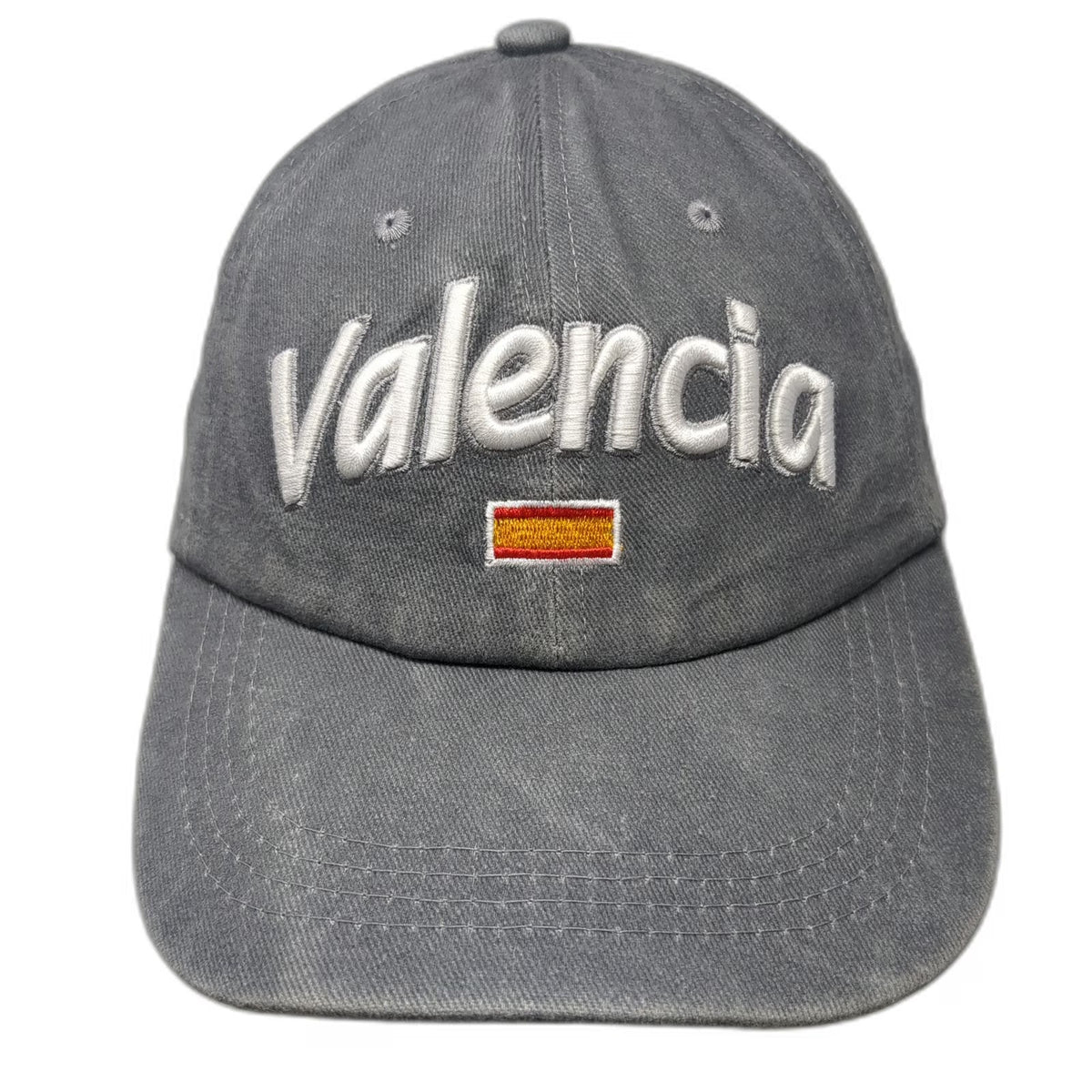 Gray One Size Baseball Cap Valencia Spain Flag Slideback Cotton Embroidery hat