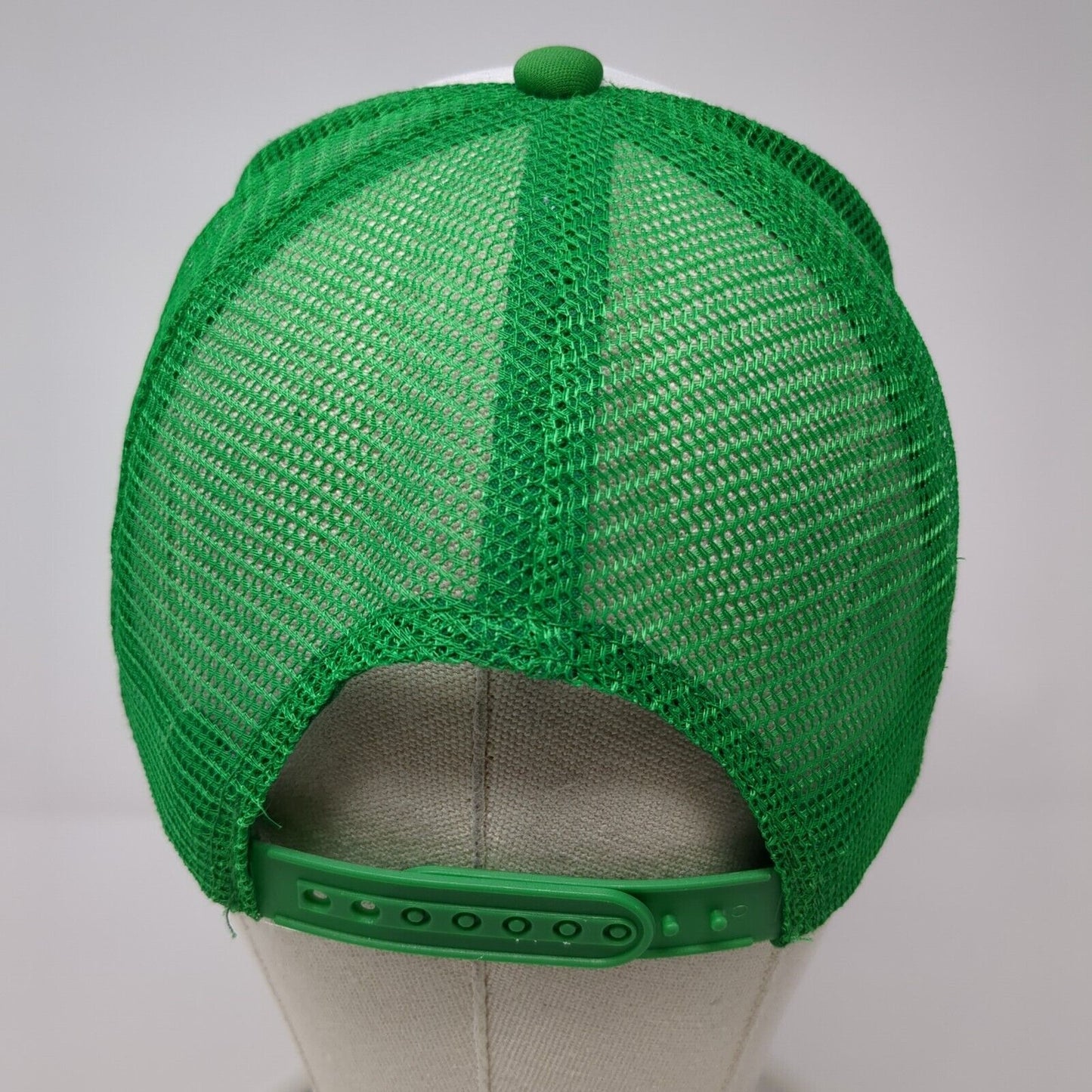 St. Patrick's Day Smiley Face Trucker Hat Green One Size Mesh Back