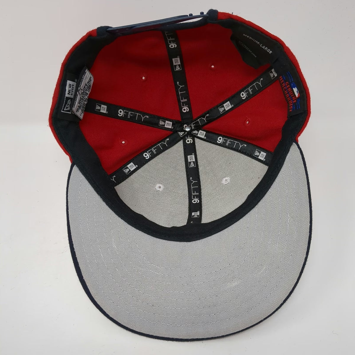 Washington Nationals MLB New Era Snapback Hat White Red Blue L 9FIFTY Flat Brim