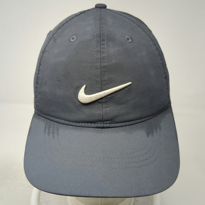 Nike Baseball Cap Gray One Size Strapback Embroidered Swoosh Logo Hat Polyester
